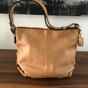 Coach smooth leather hobo bag